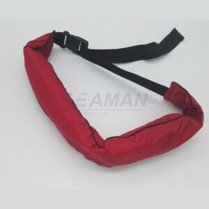 Inflatable life belt PFD with adjustable waist strap