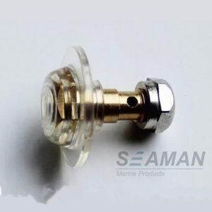 Brass manifold valve base with weldable urethane flange for inflatable life jacket air chamber inflation accessory